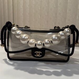 Chanel PVC and Leather Sand Flap